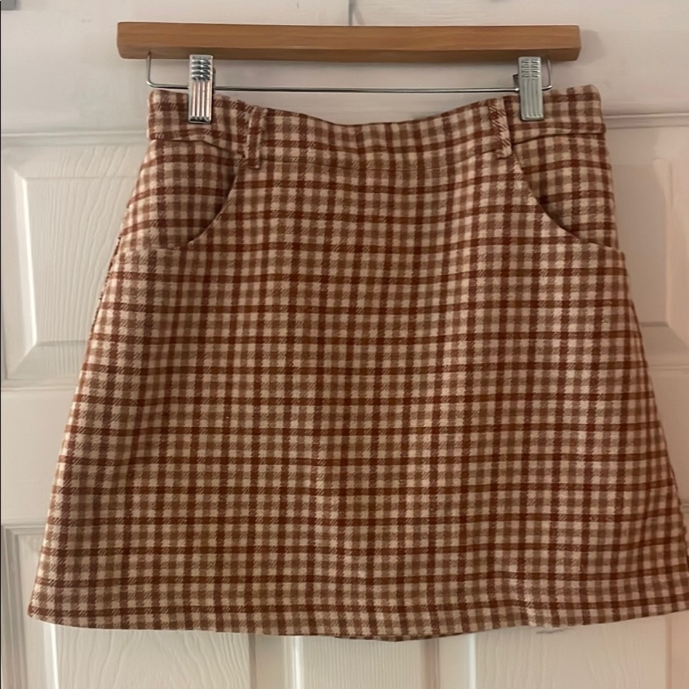 Plaid Brown Skirt